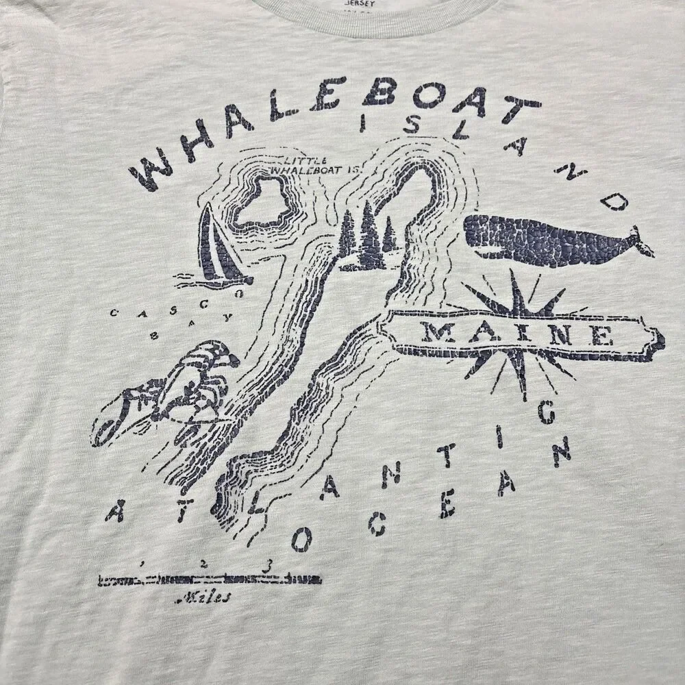 J. Crew Ringspun Jersey Mint Green T Shirt Men's Large Whaleboat Island Maine